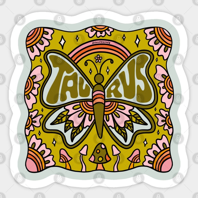 Taurus Butterfly Sticker by Doodle by Meg